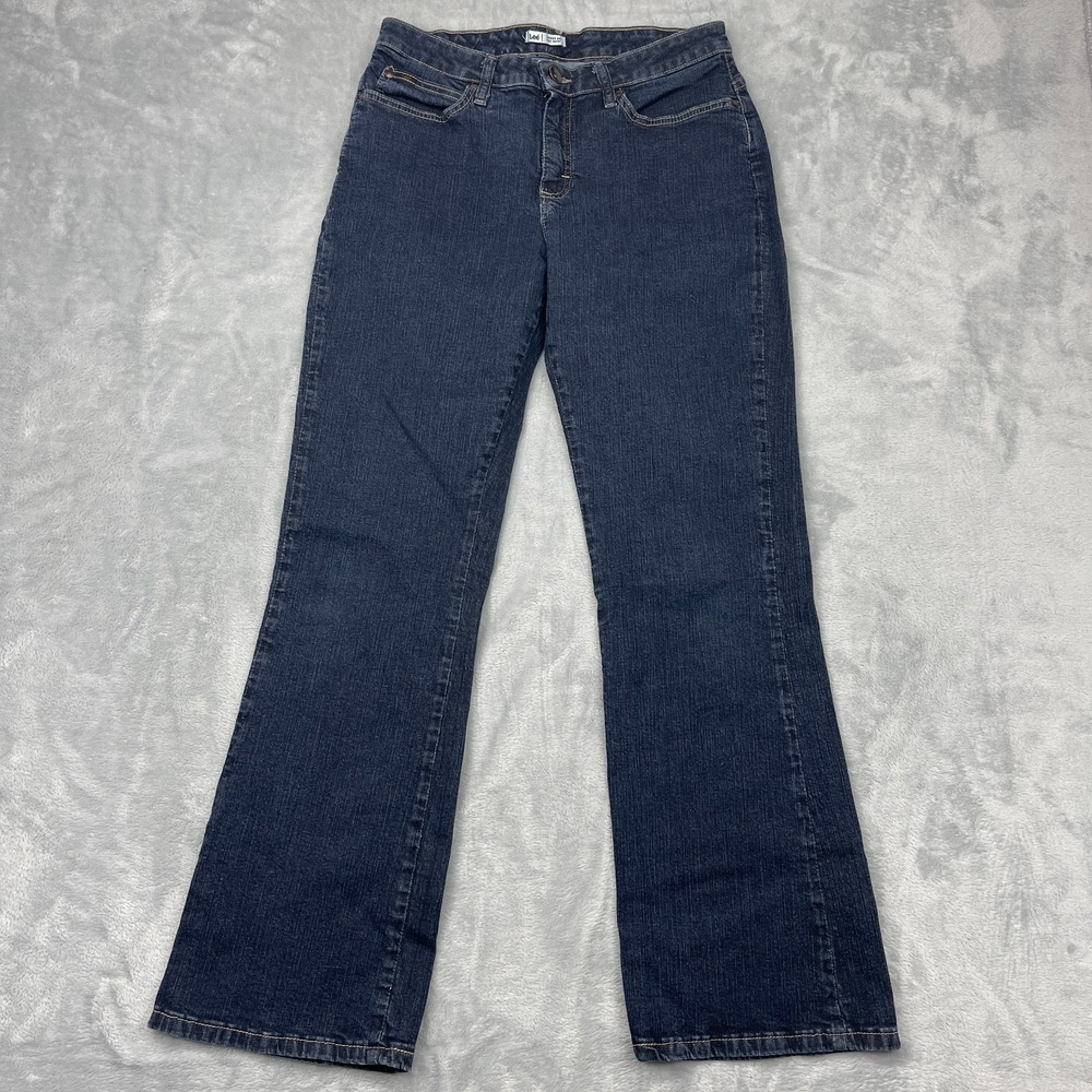 Lee Bootcut Jeans Women's Size 10 Short Blue Denim Dark Wash Stretch Low Waist